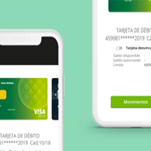 Ruralvía pay - Dos moviles con la aplicacion de ruralvia pay en la pantalla