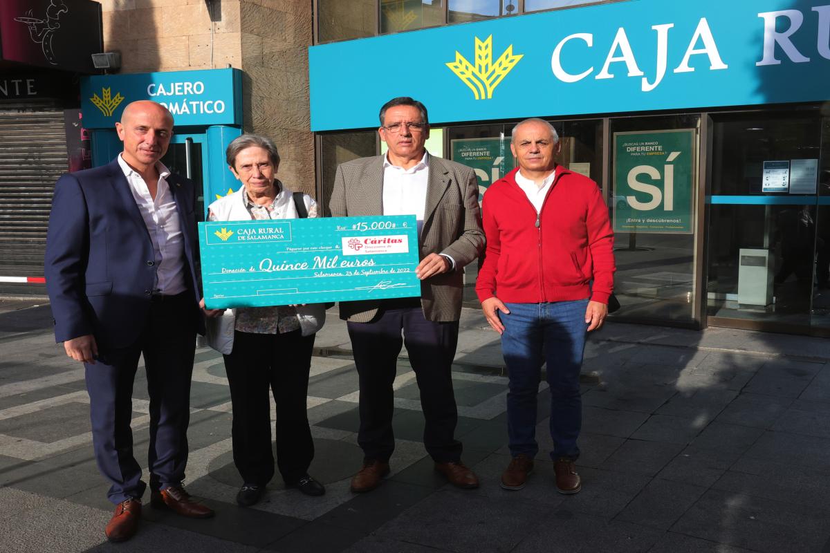 Caja Rural de Salamanca colabora un año más con Cáritas para ayudar a los más necesitados
